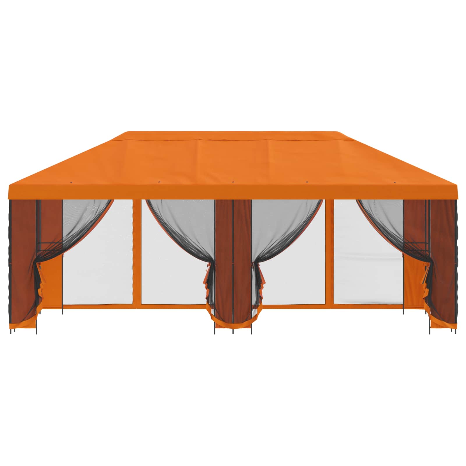 Pavillon mit Seitenwänden 6 x 3 m Beige Polyester und Stahl 190