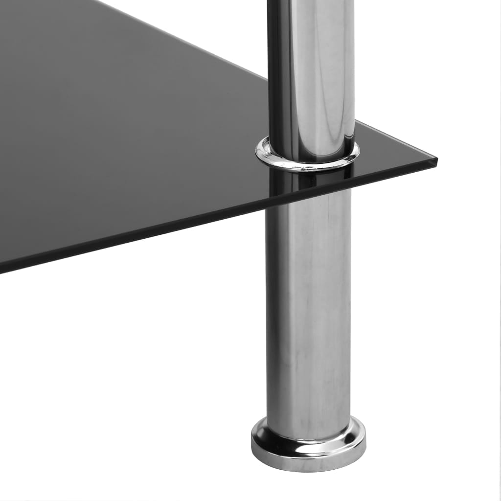 Beistelltisch Schwarz 45x50x45 cm Hartglas