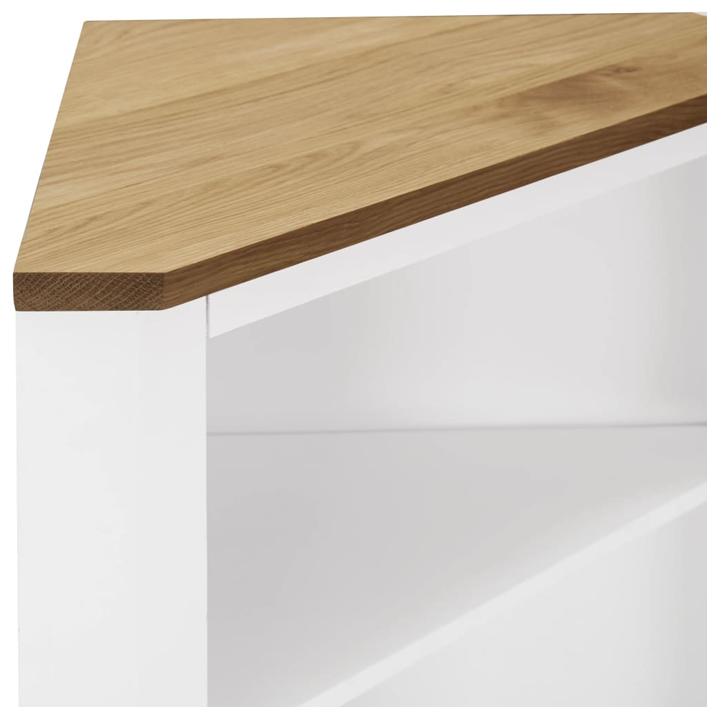 Eckregal 59x36x100 cm Massivholz Eiche