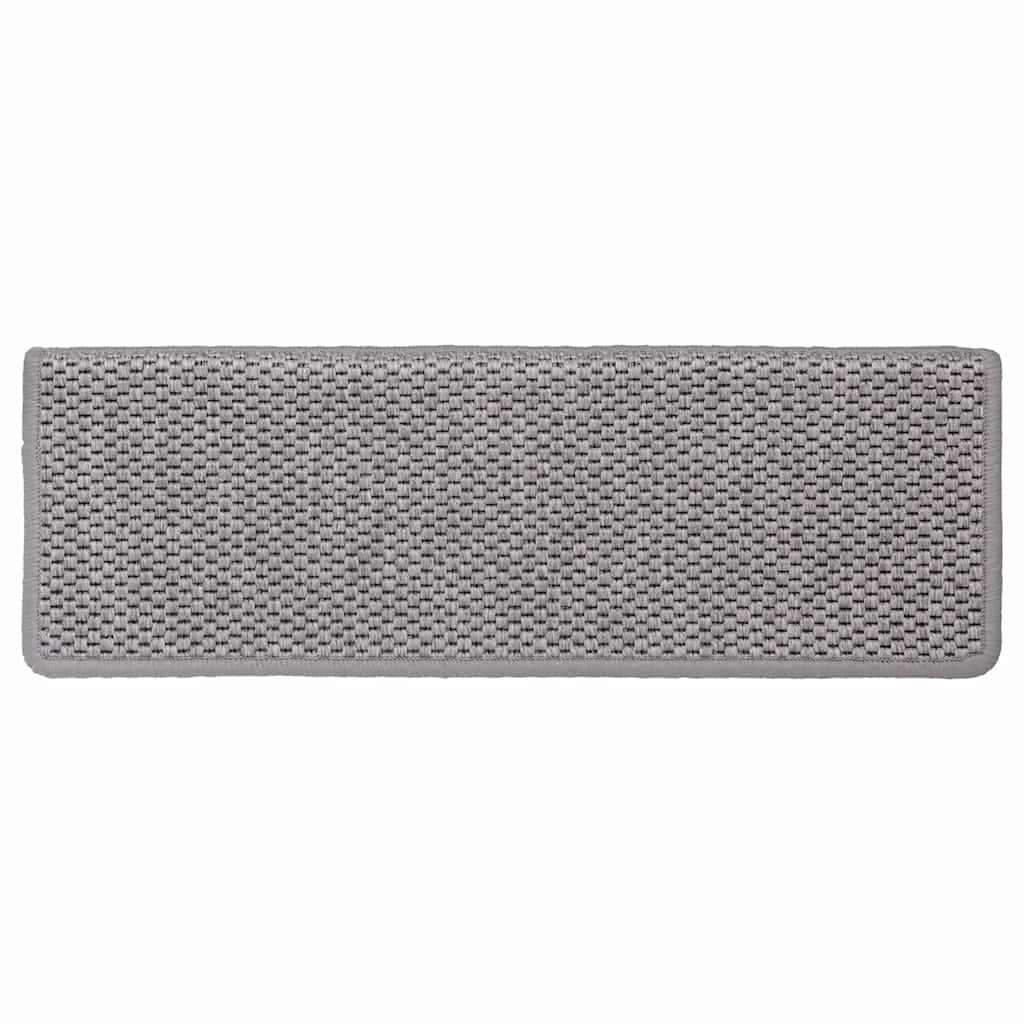 Treppenmatten Selbstklebend Sisal-Look 15 Stk. 65x21x4 Platina