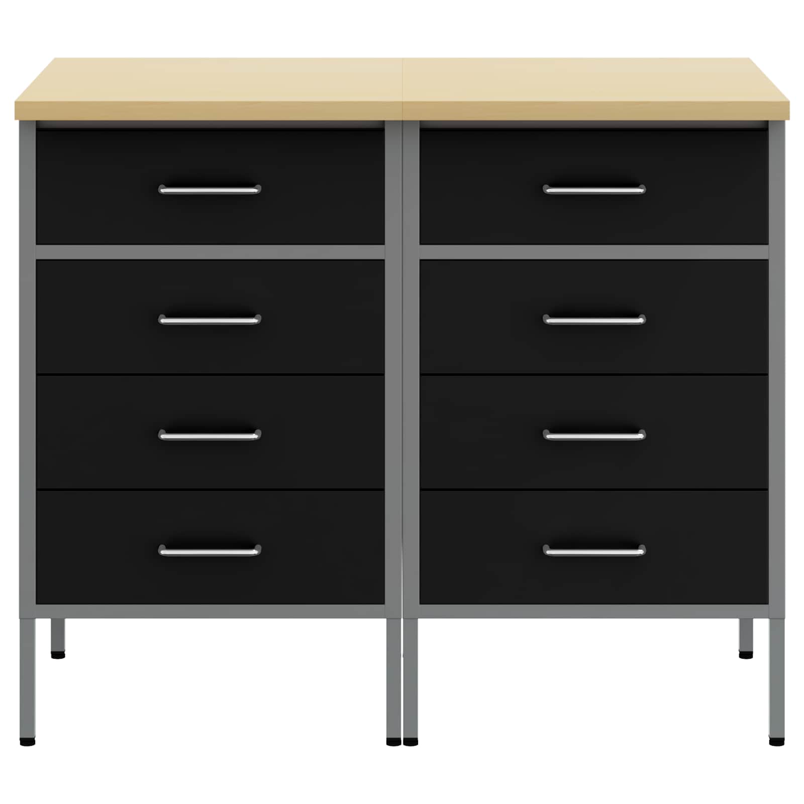 Werkbank mit Schubladen 2 pcs Rot und Grau 100 x 55 x 85 cm