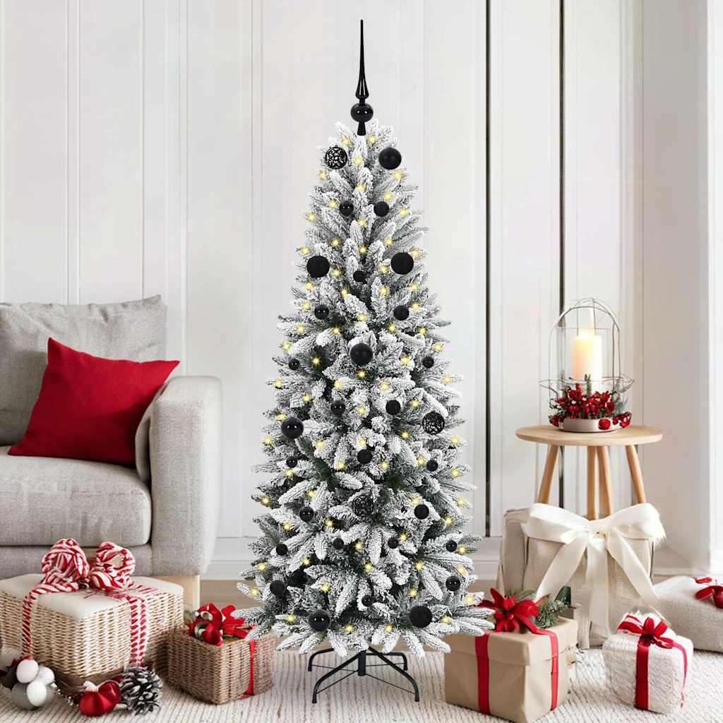 Künstlicher Weihnachtsbaum mit 150 LEDs mit Ständer Weiß 120 cm