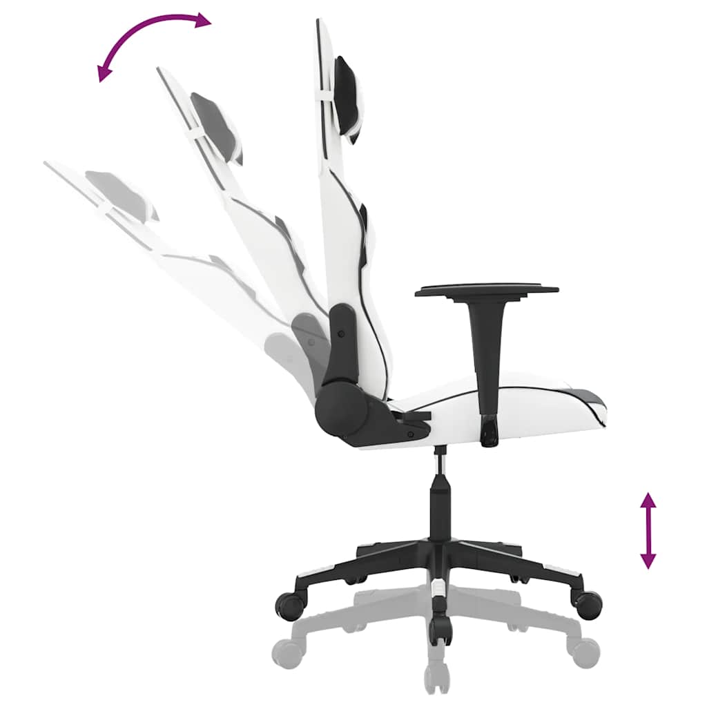 Gaming-Stuhl mit Massagefunktion Schwarz und Blau Kunstleder
