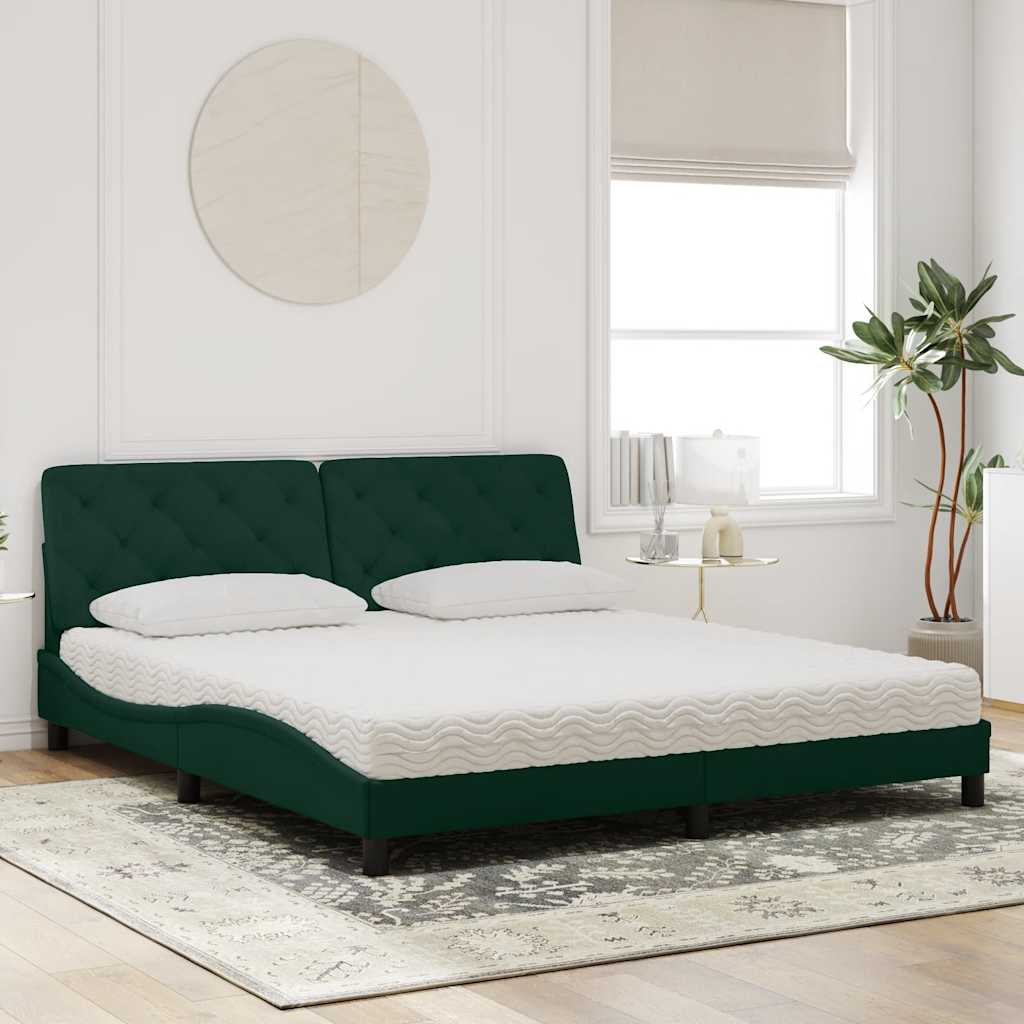 Bett mit Matratze Hellgrau 80x200 cm Samt