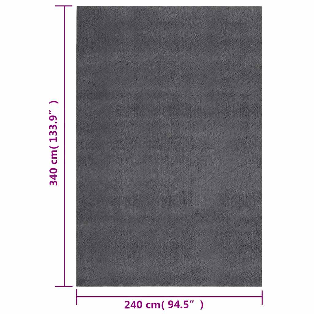 Shaggy-Teppich Schwarz 240x305 cm Polyester