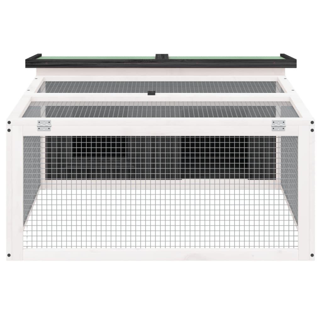 Kaninchenstall Mokka 117,5x97x47,5 cm Massivholz Kiefer