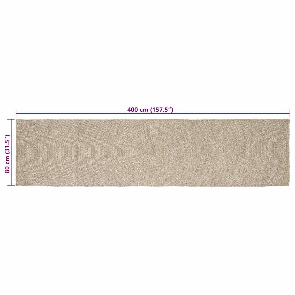 Bereichsteppiche Natürlich und Weiß 60 x 250 cm Jute