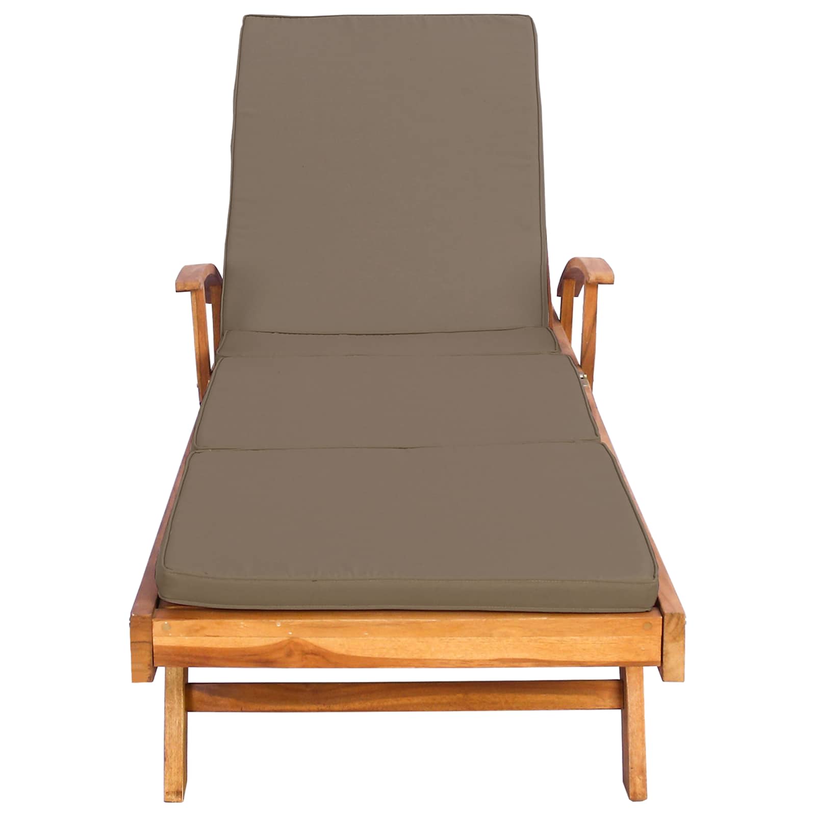 Sonnenliege 1-Person Braun Massivholz Teak