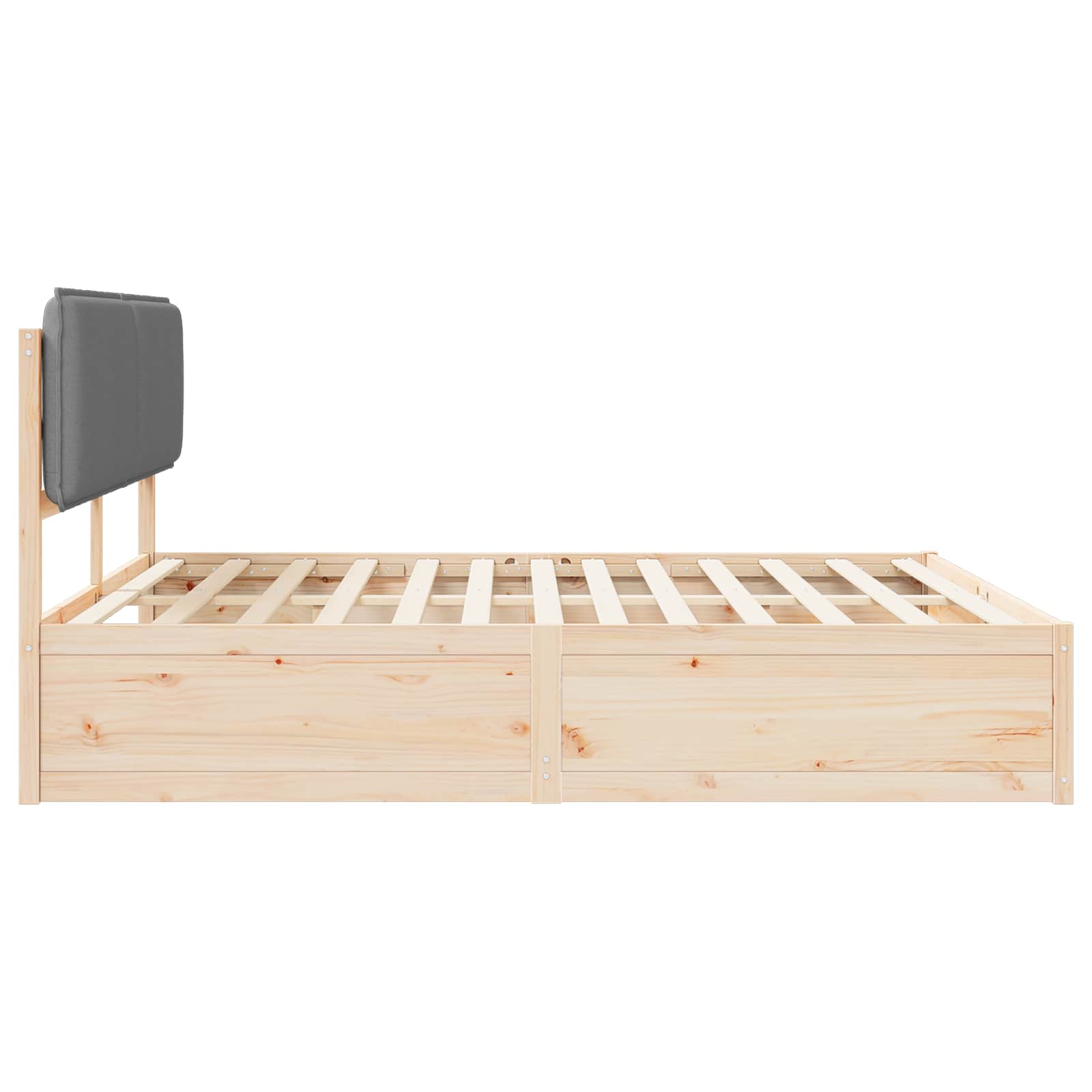 Bettgestell mit gepolstertem Kopfteil Hellgrau 200 x 200 cm