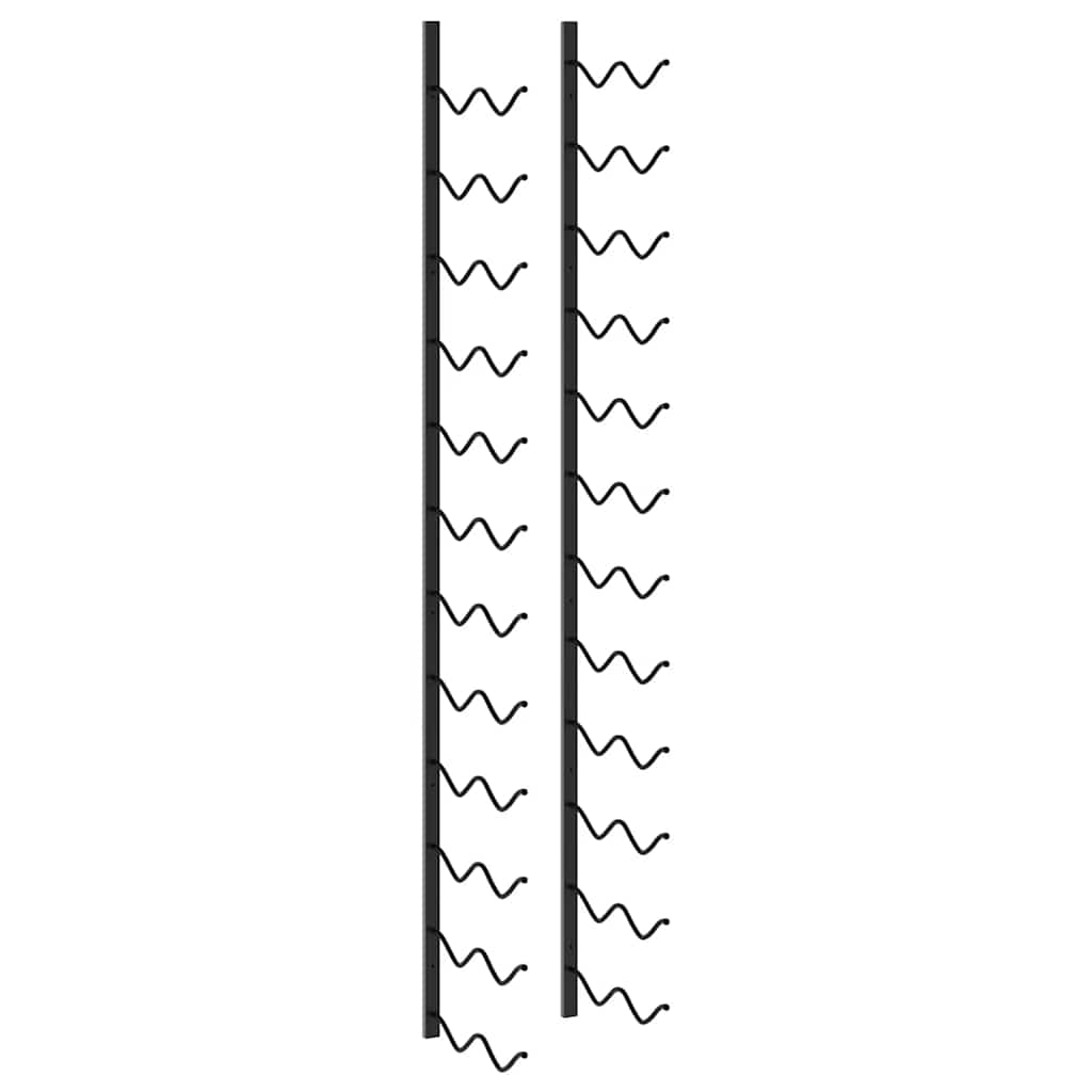 Wand-Weinregal für 24 Flaschen Schwarz Eisen