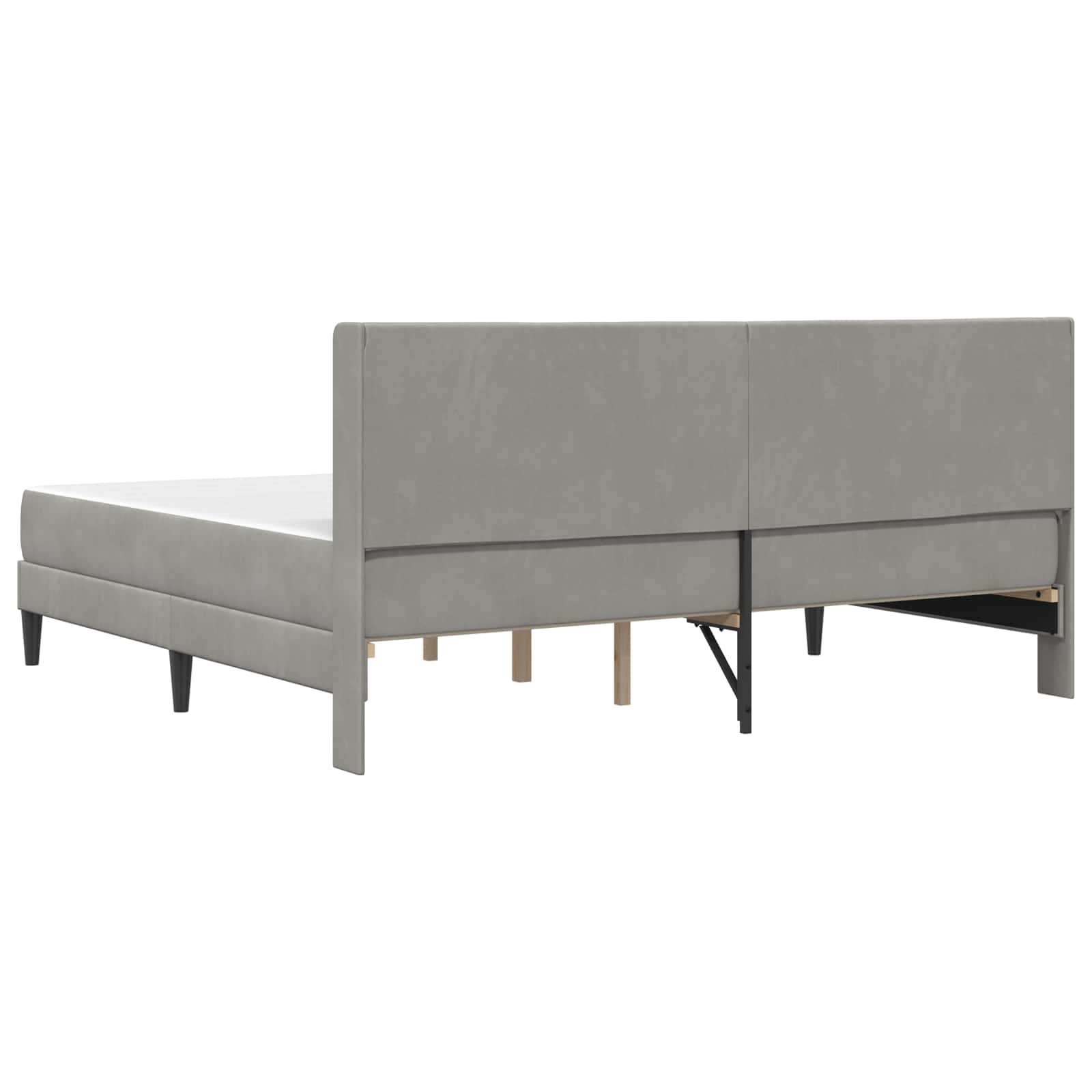 Bettgestell mit Matratze mit Kopfteil Hellgrau 80 x 200 cm Samt