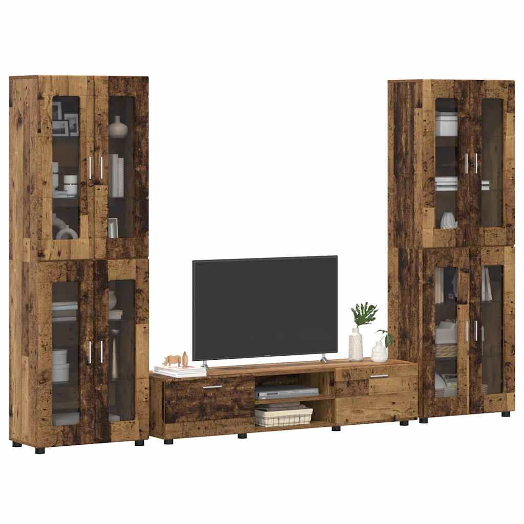 Highboard mit Regal FLORIN Weiß 60 x 35 x 182 cm Holzwerkstoff