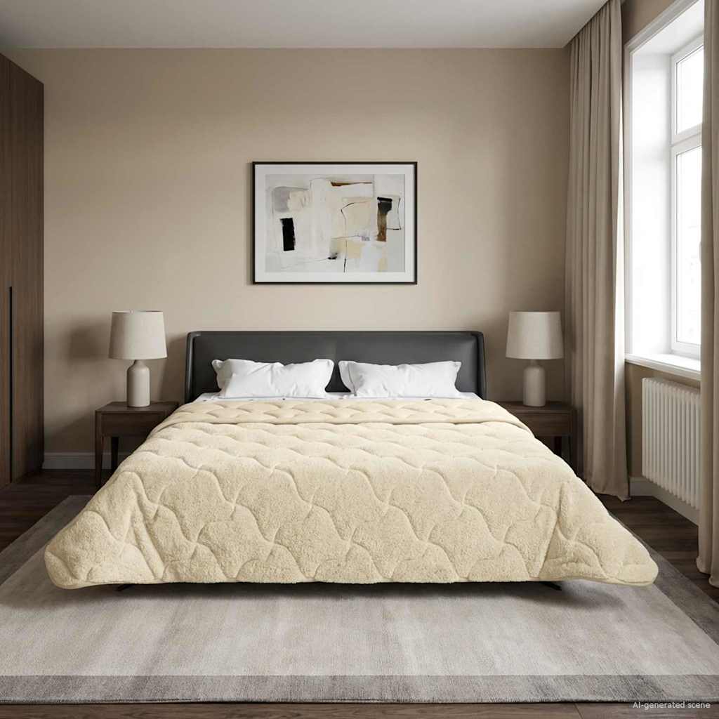 Sommerdecke Anthrazit 135 x 200 cm Mikrofaser und Teddy-Fleece