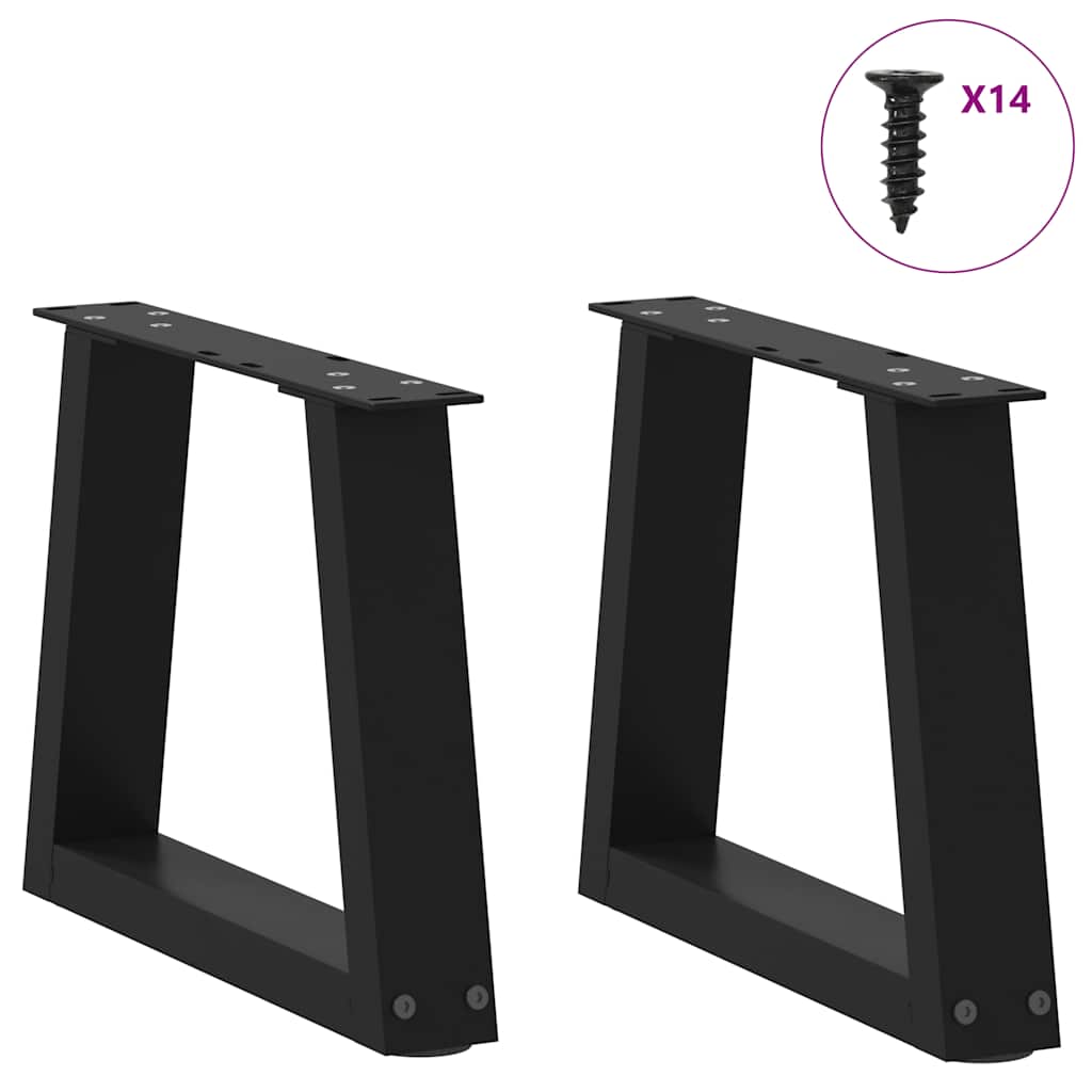 Couchtischbeine V-Form 2 Stück Schwarz 30x(30-31,3) cm Stahl