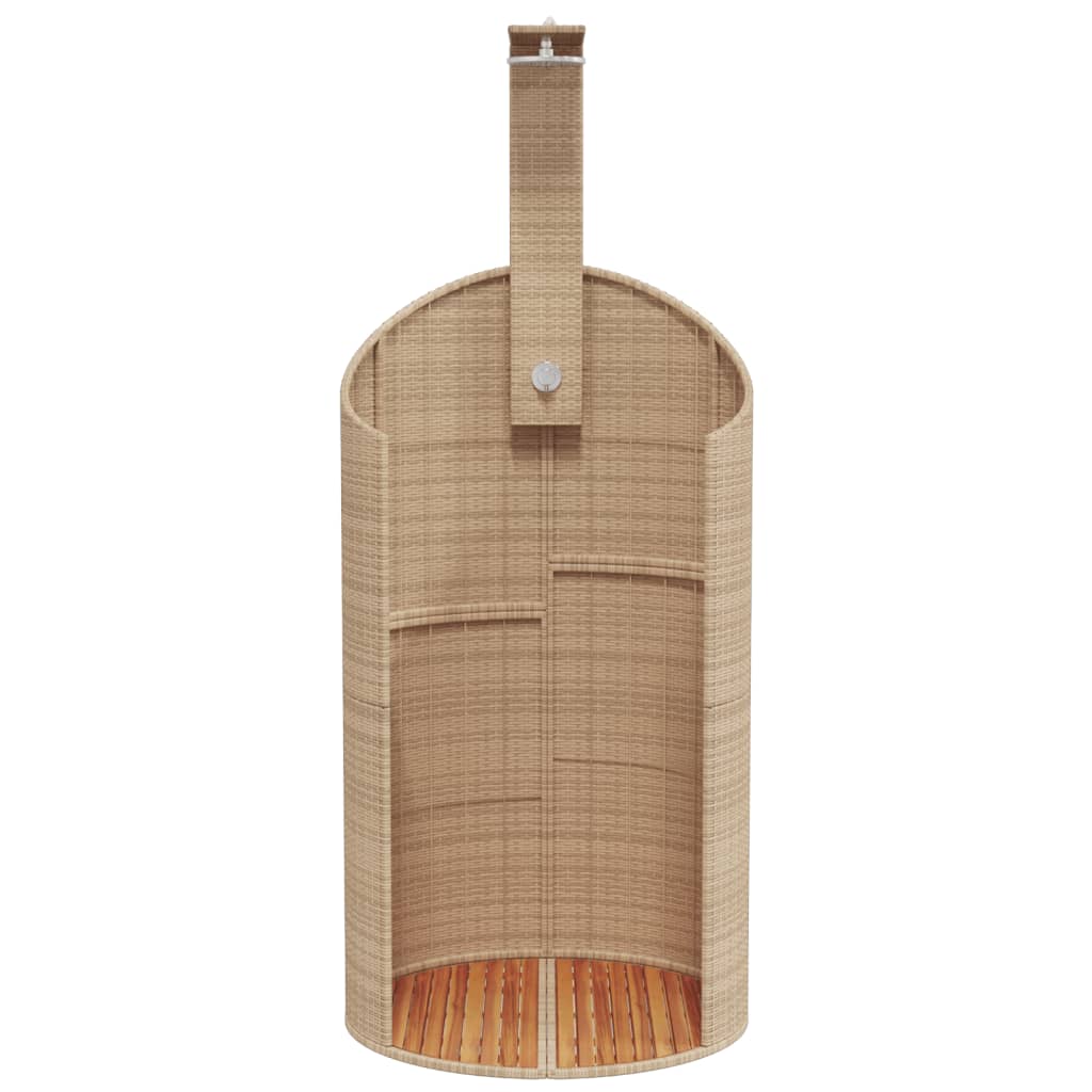Gartendusche Grau 100x100x241,5 cm Poly Rattan Akazienholz
