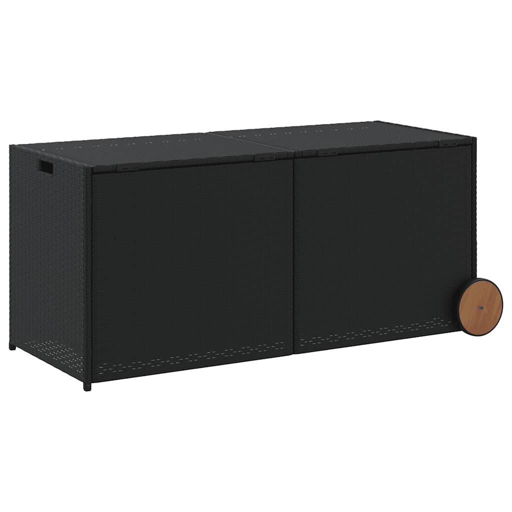 Gartentruhe Schwarz 283L Poly Rattan