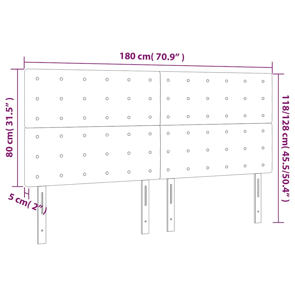 Kopfteil Hellgrau 80x5x118/128 cm Samt