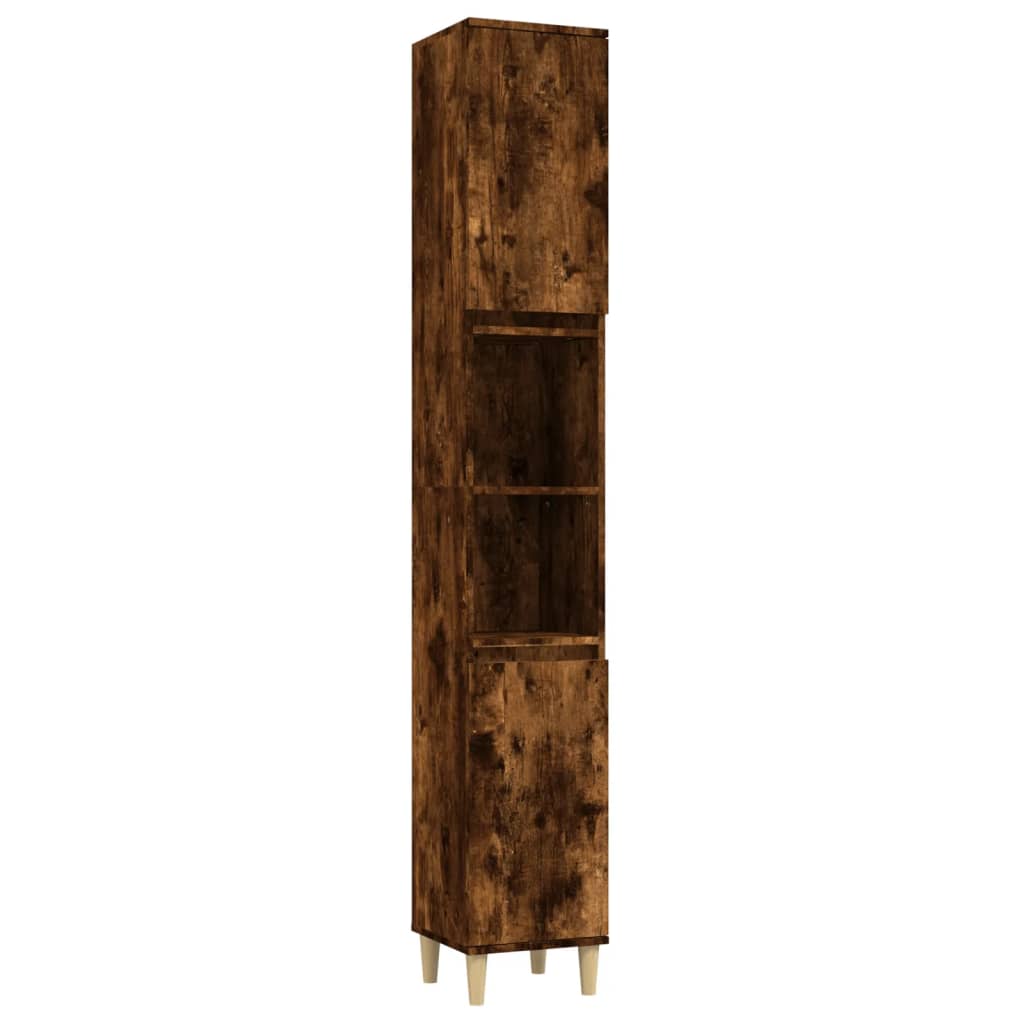 Badschrank Weiß 30x30x190 cm Holzwerkstoff