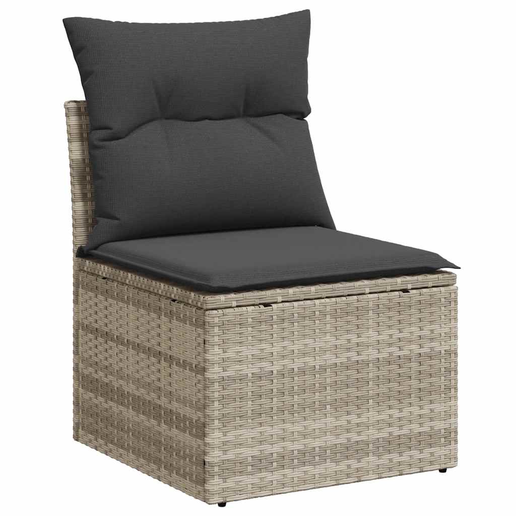 4-tlg. Garten-Sofagarnitur mit Kissen Schwarz Poly Rattan