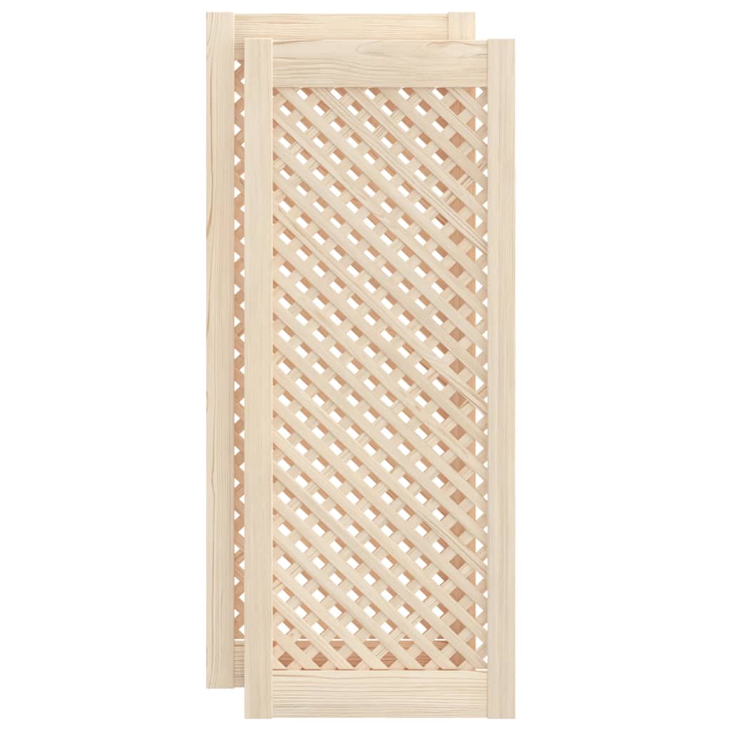 Schranktüren 2 Stk. Gitter-Design 39,5x39,5cm Massivholz Kiefer