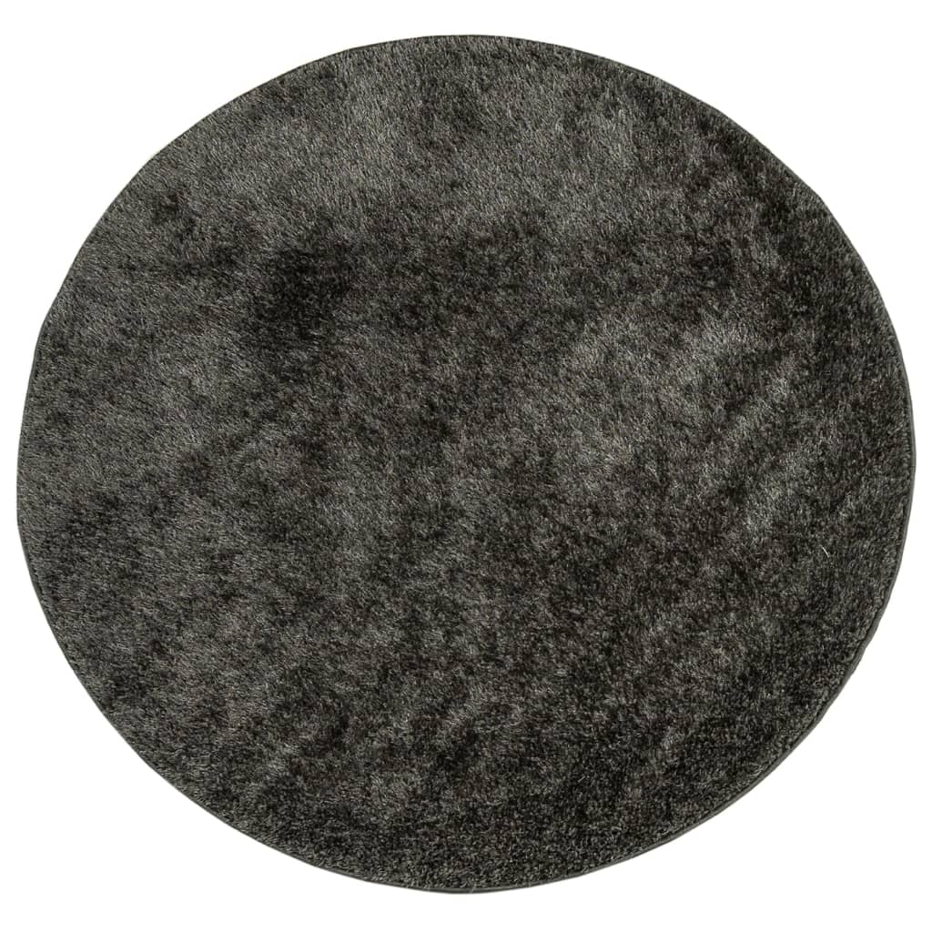 Teppich ISTAN Hochflor Glänzend Anthrazit 100x200 cm