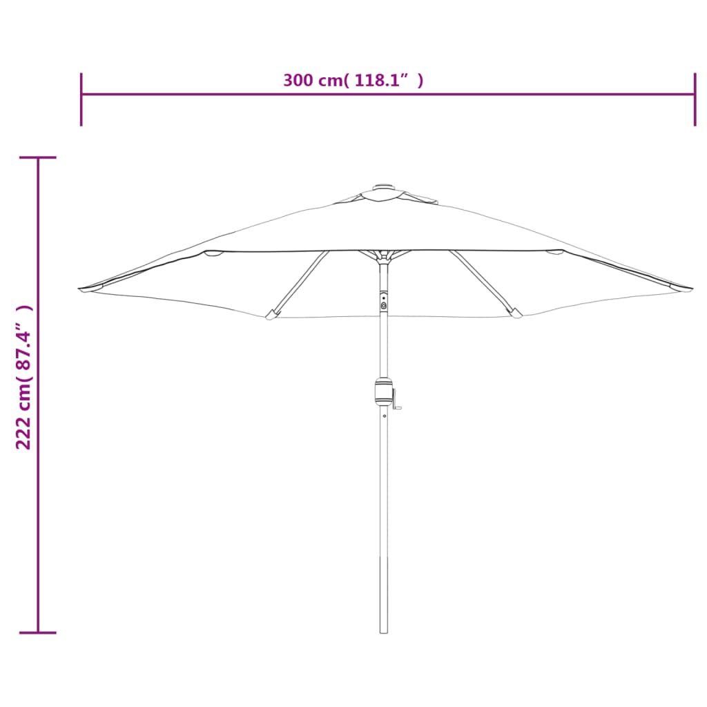 Sonnenschirm mit Metall-Mast 300 cm Bordeauxrot