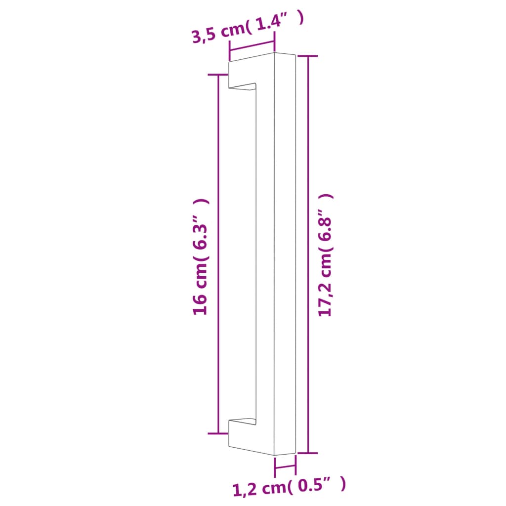 Möbelgriffe 10 Stk. Silbern 64 mm Edelstahl