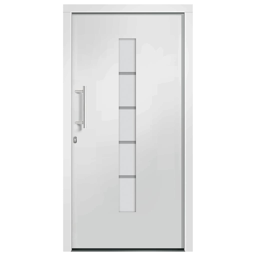 Haustür Aluminium und PVC Weiß 100x210 cm