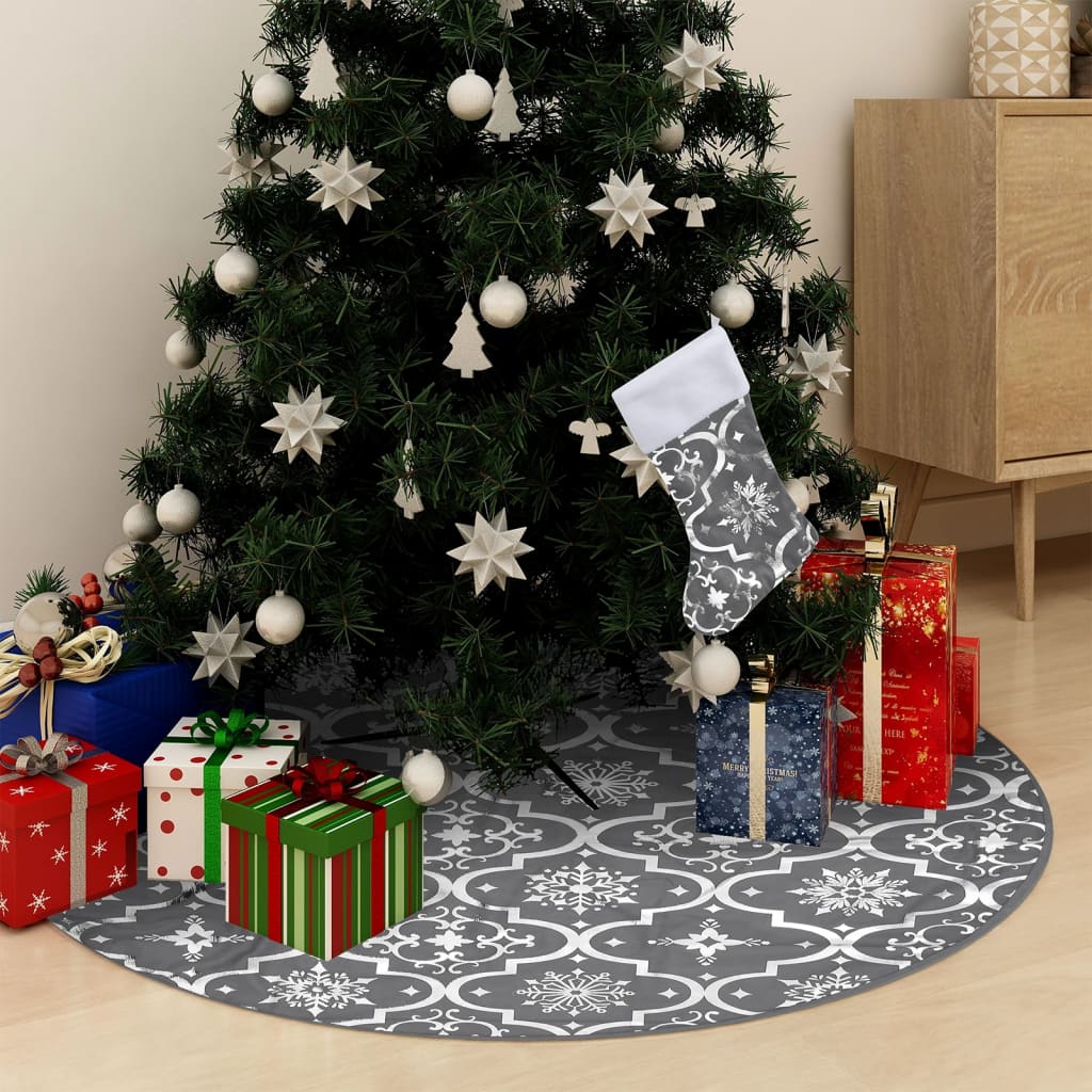 Luxus-Weihnachtsbaumdecke mit Socke Blau 150 cm Stoff