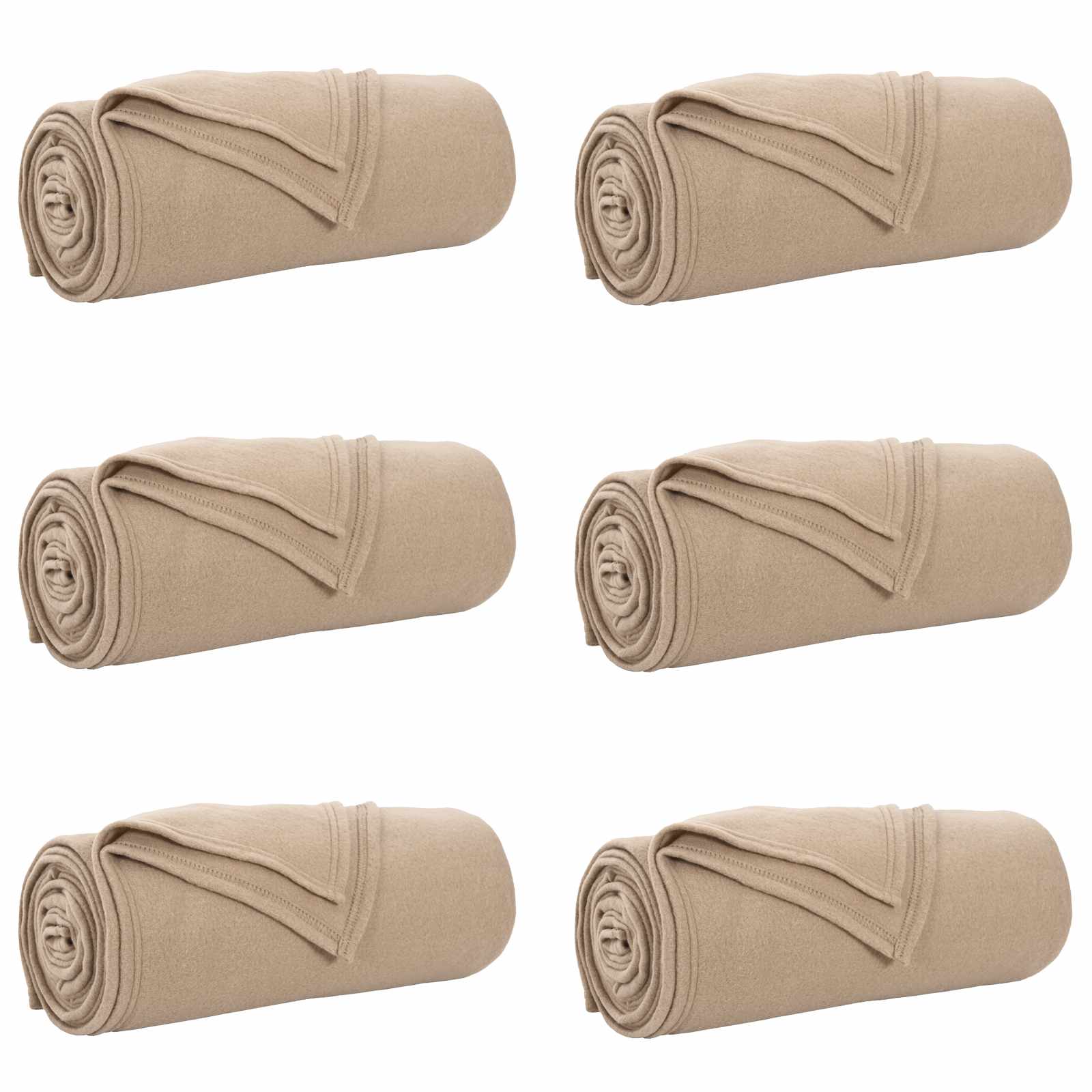 Überwurfdecke Beige 170 x 130 cm Fleece