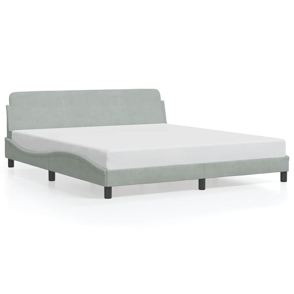 Bettgestell "Dover" Hellgrau 80x200 cm Samt