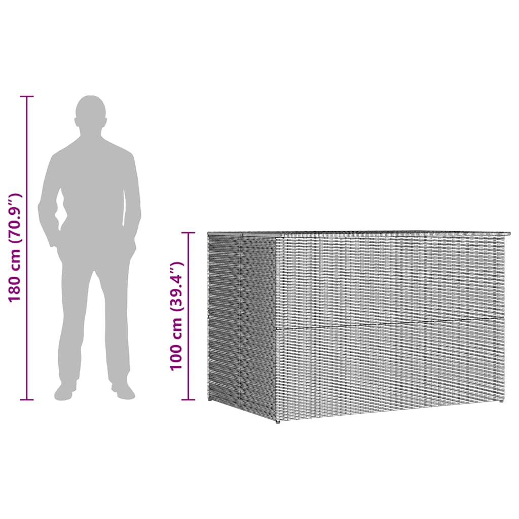 Garden-Auflagenbox Schwarz 150x100x100 cm Poly Rattan