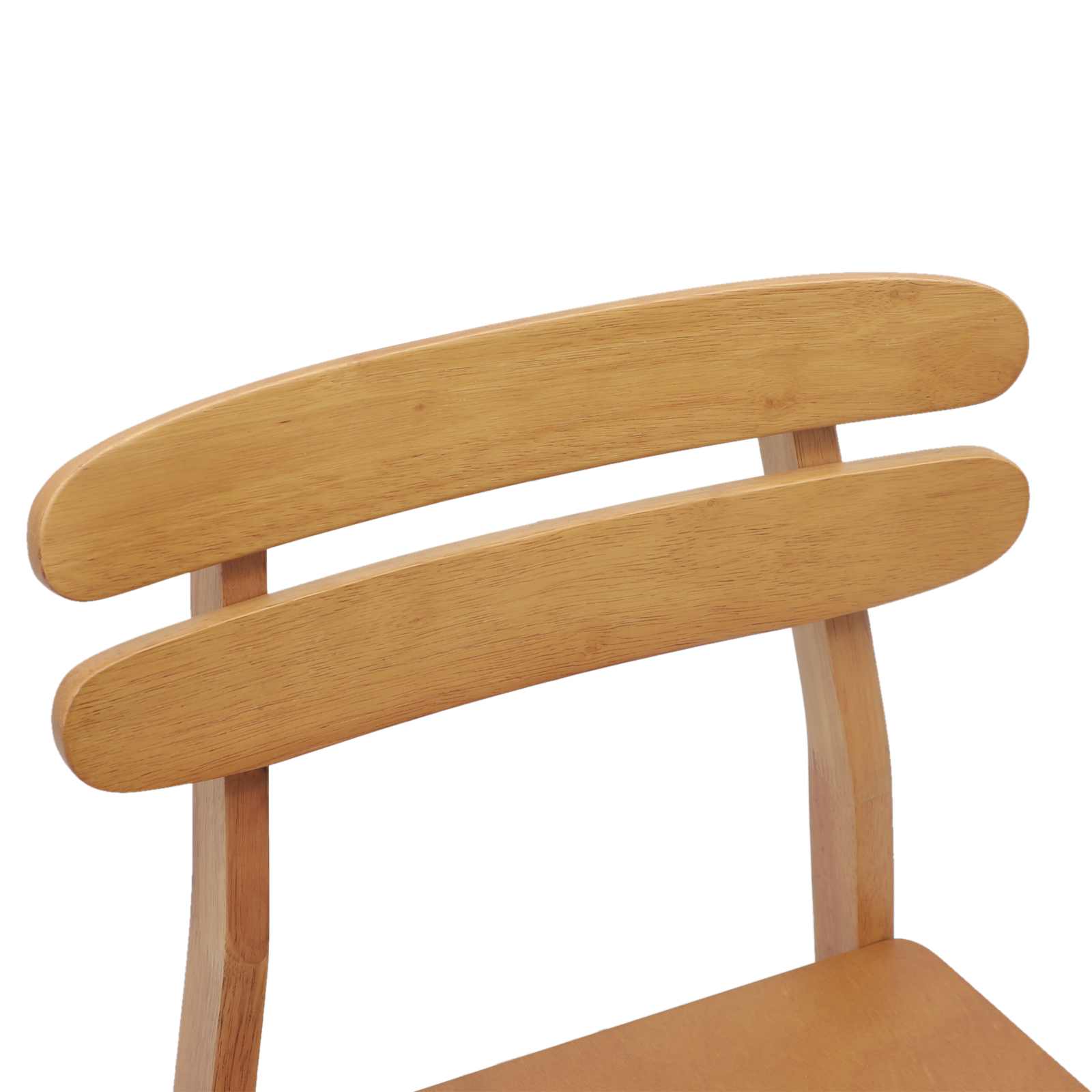 Esszimmerstuhl 2 pcs Hellbraun und hell Massives Gummiholz