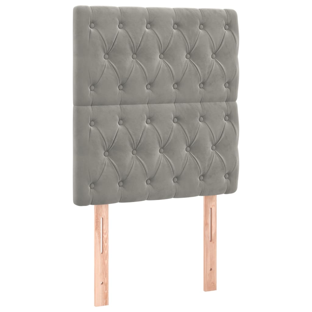 Kopfteil Hellgrau 80x7x118/128 cm Samt