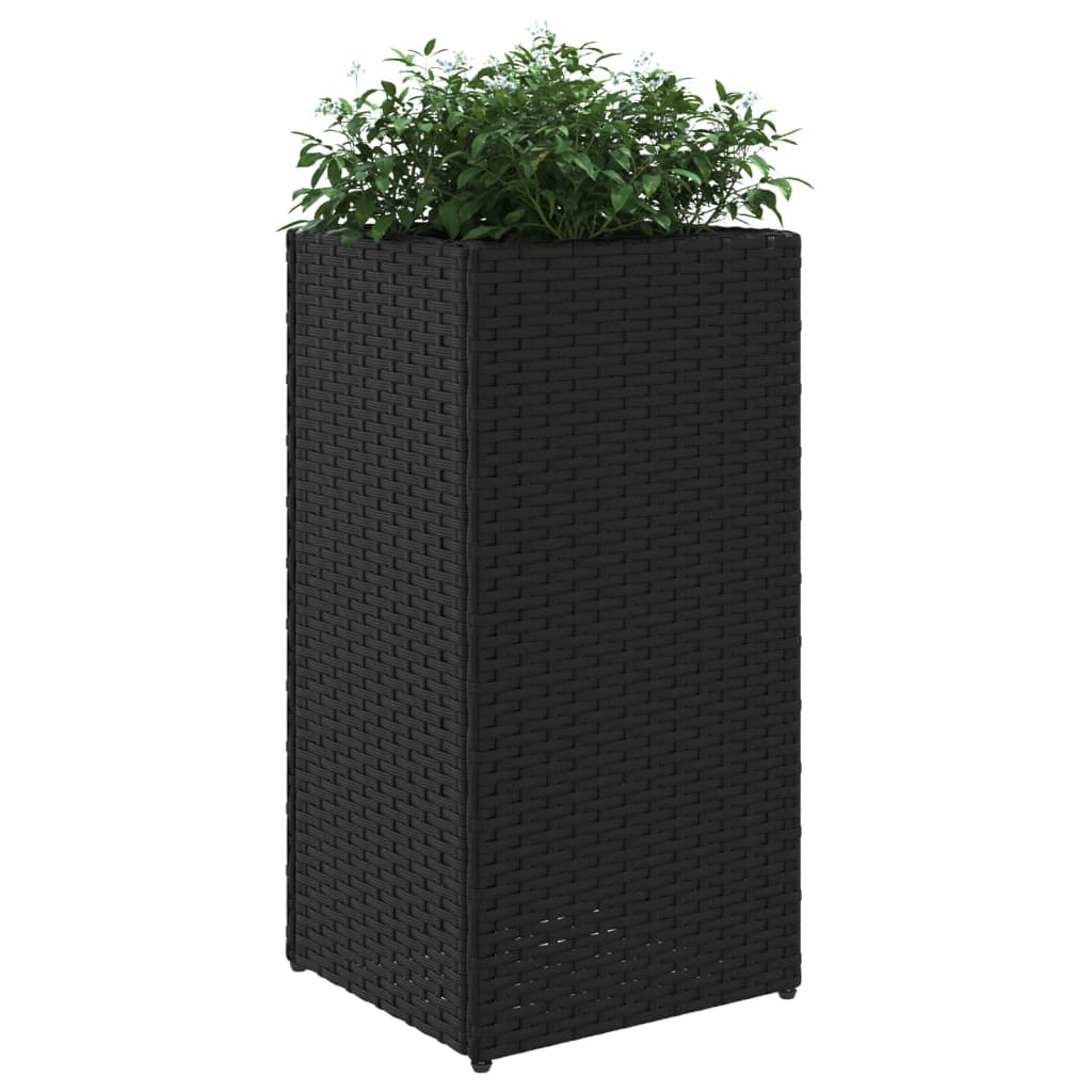 Pflanzkübel 2 Stk. Schwarz 40x40x80 cm Poly Rattan