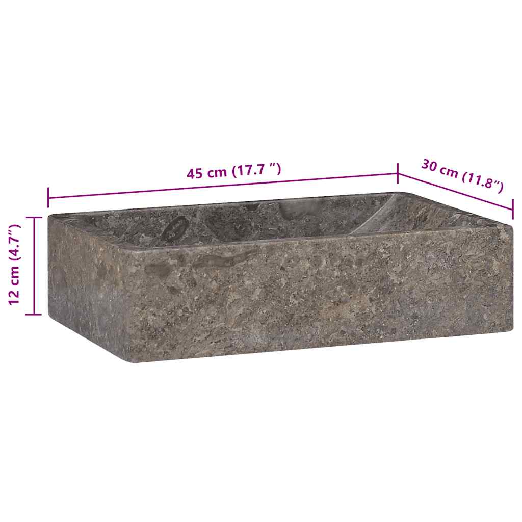 Waschbecken 45x30x12 cm Marmor Hochglanz-Schwarz