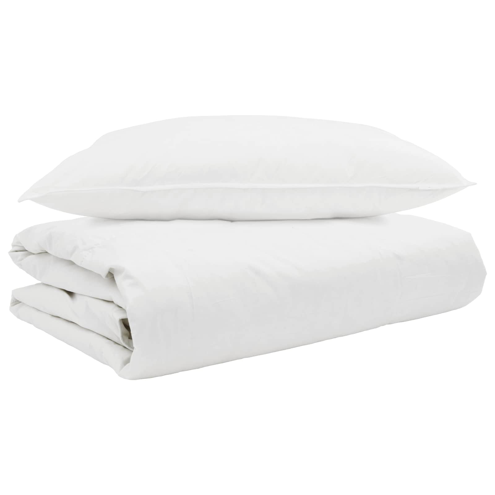Sommerdecke mit Kissen 2 pcs Weiß Daunenfeder