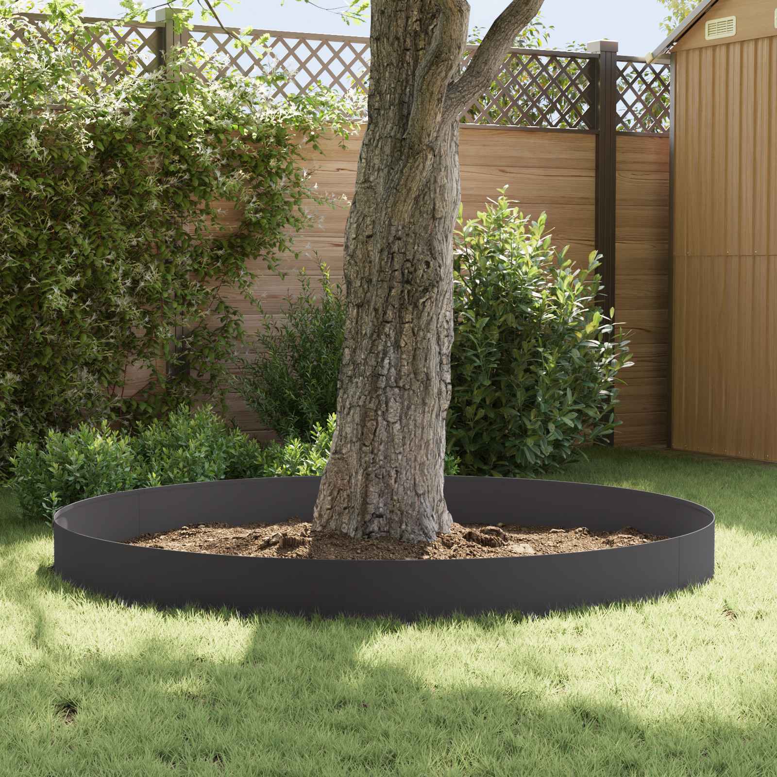 Raseneinfassung 10 pcs 100 x 12 cm Stahl Anthrazit