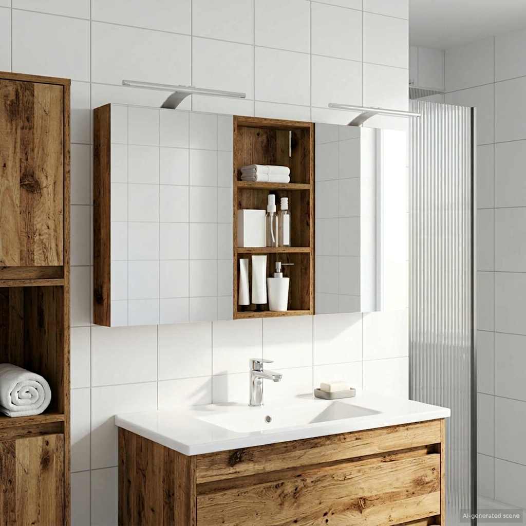 Badezimmerschrank-Set 3 pcs 80 x 10,5 x 50 cm Holzwerkstoff