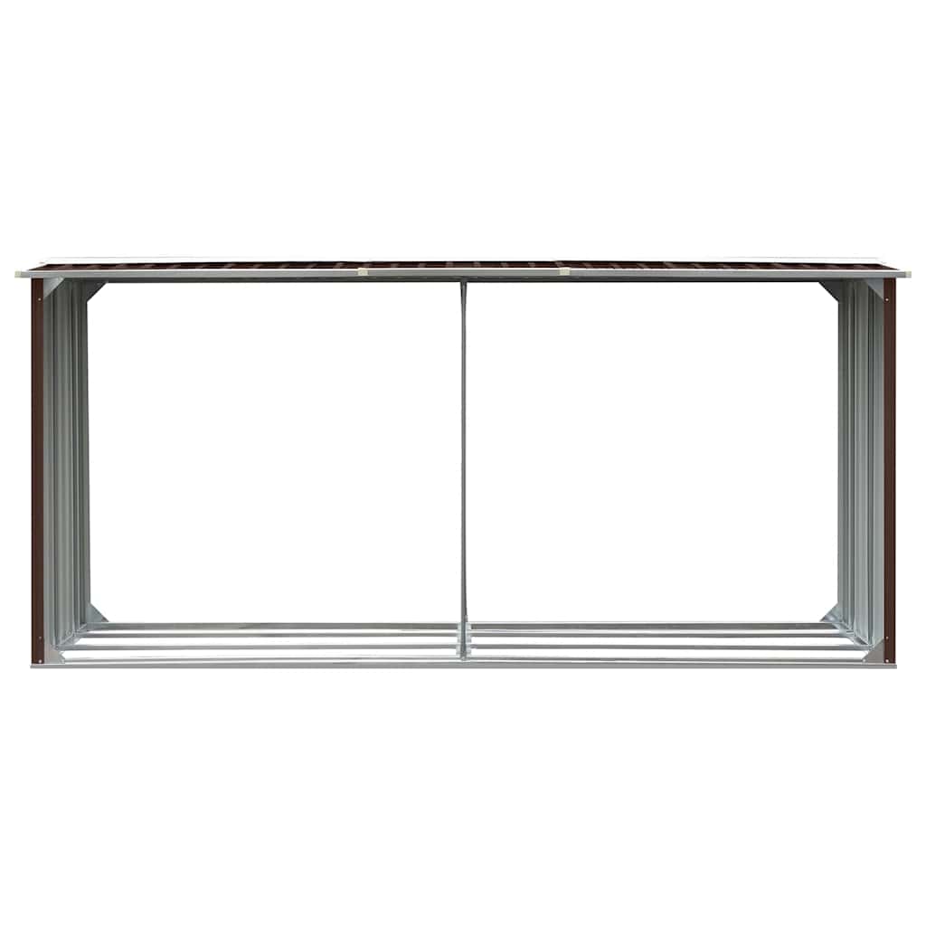 Brennholzlager aus verzinktem Stahl 330 x 92 x 153 cm Grau