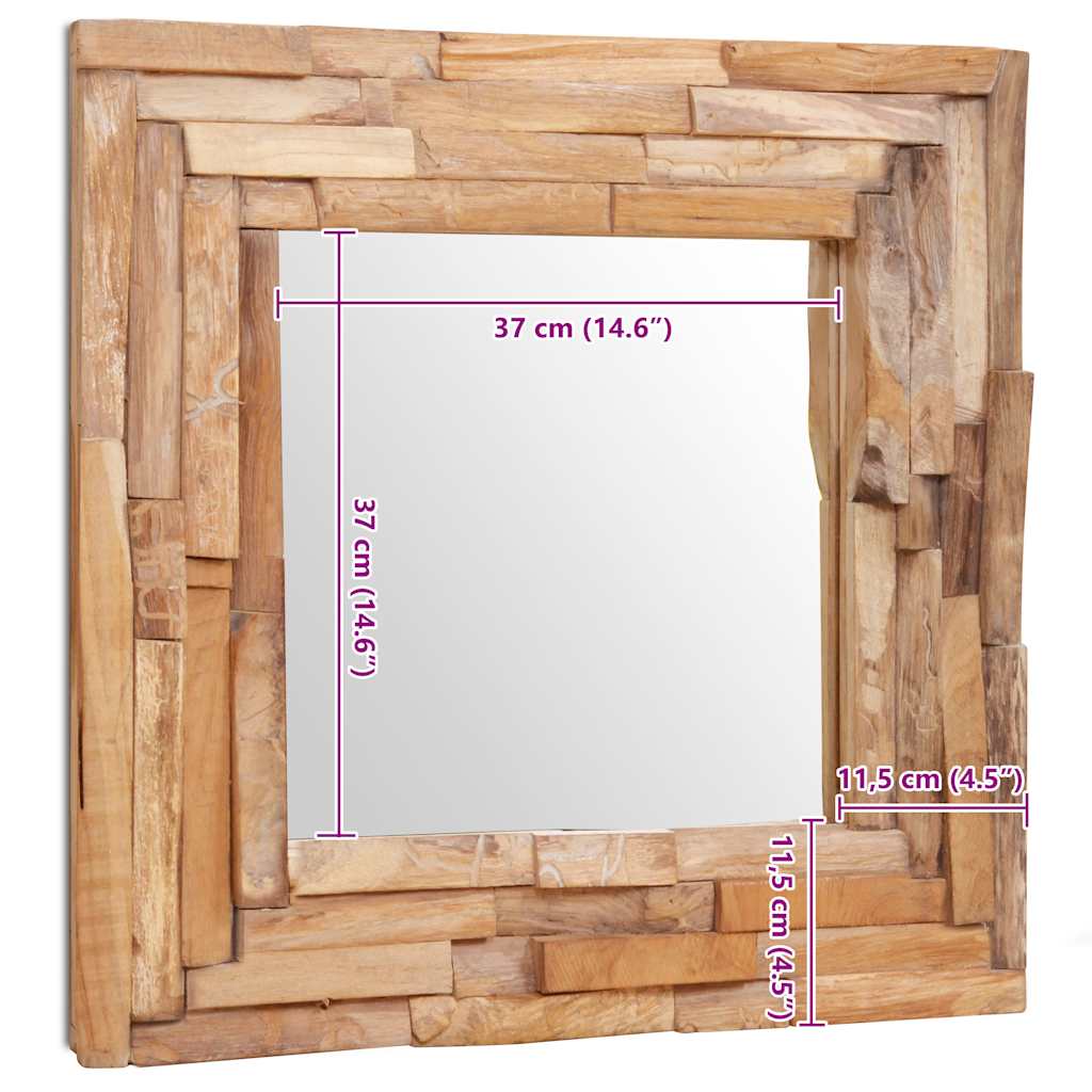 Dekorativer Spiegel Teak 120 x 60 cm Rechteckig