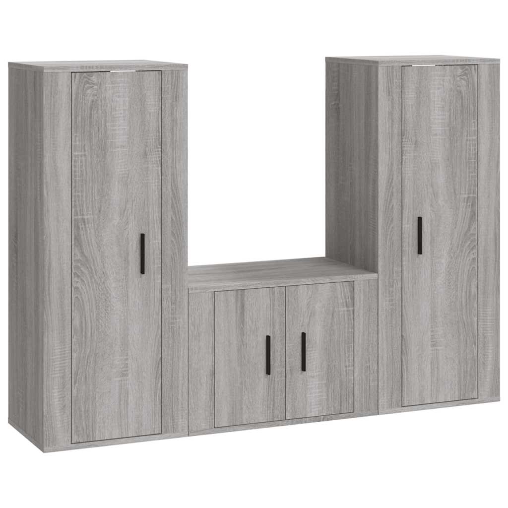 3-tlg. TV-Schrank-Set Weiß Holzwerkstoff