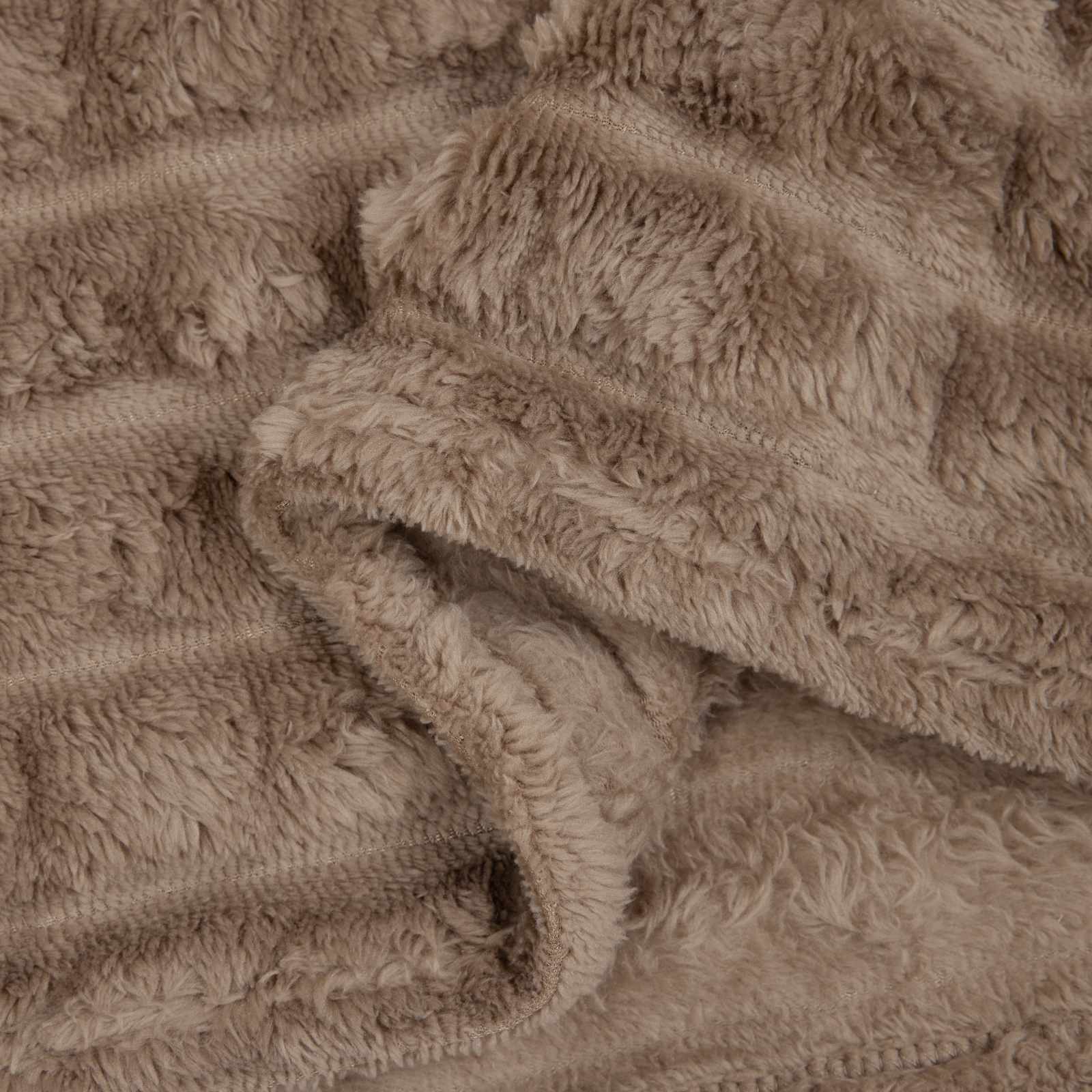 Überwurfdecke Beige 150 x 130 cm Fleece
