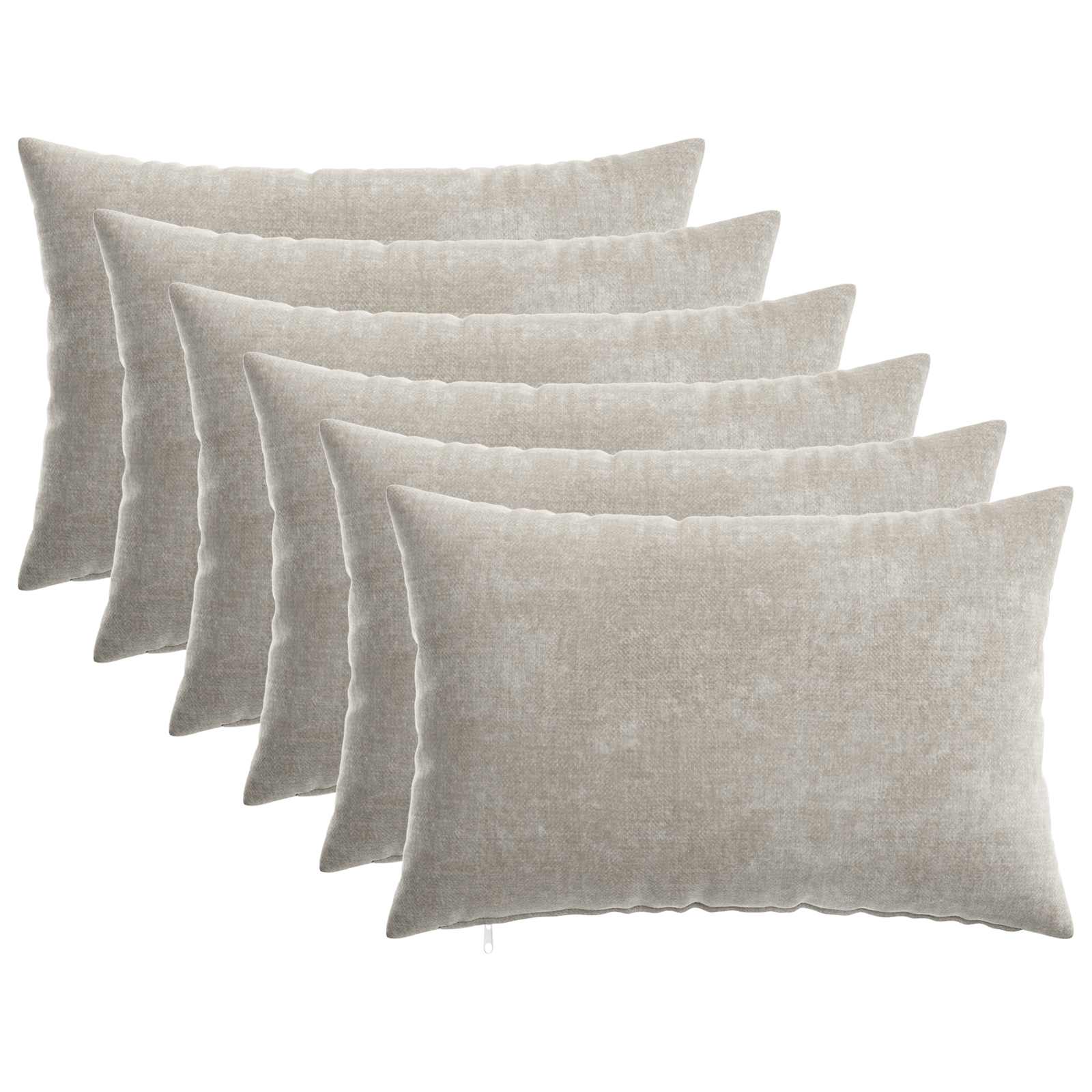 Kissenbezug 6 Stk. HEERLEN Dunkelgrau 30 x 30 cm Chenille-Stoff