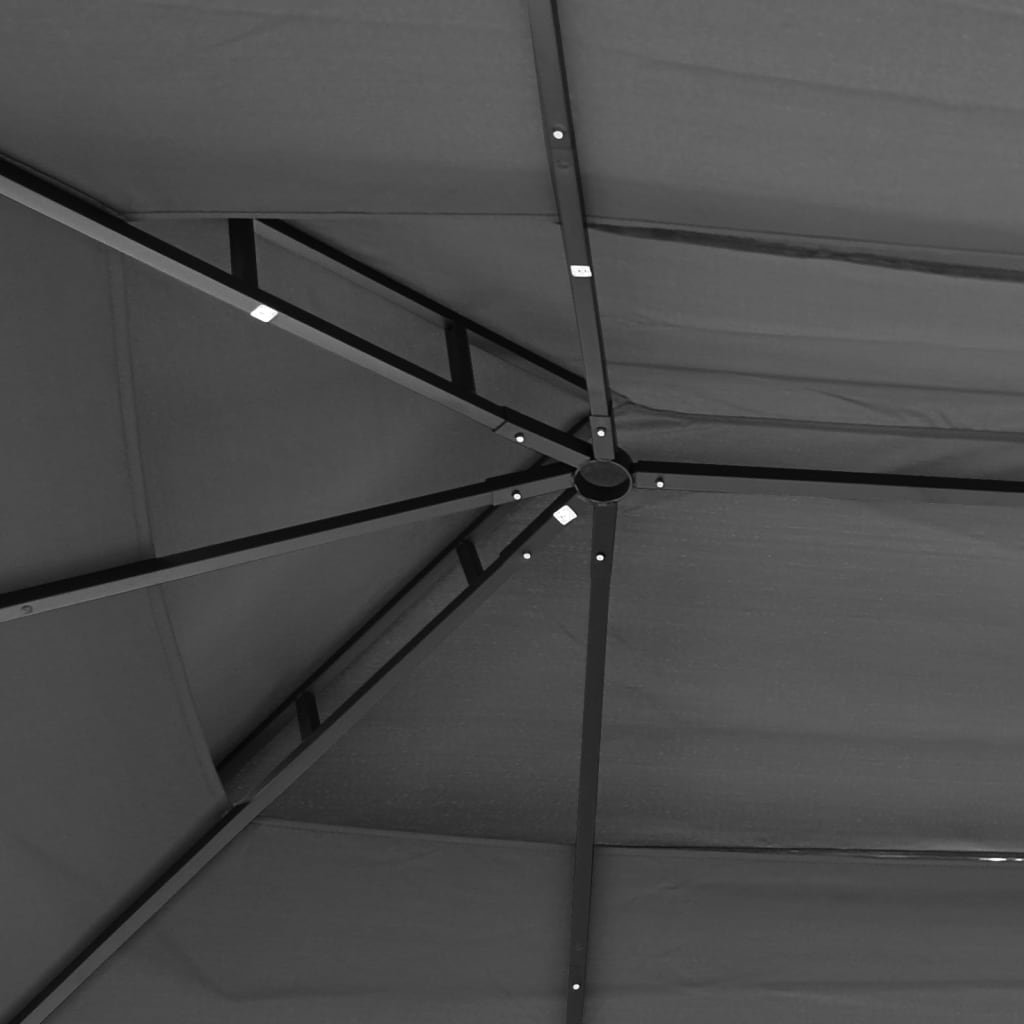 Pavillon mit Dach Anthrazit 300x300x270 cm Stahl