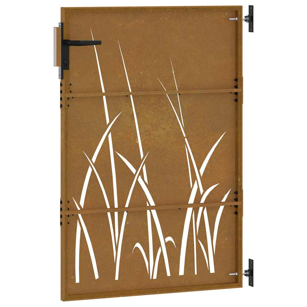 Gartentor 85x75 cm Cortenstahl Gras-Design