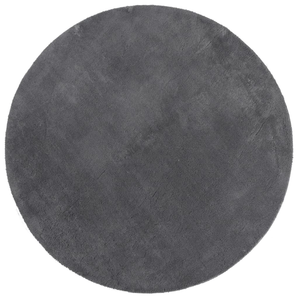 Teppich HUARTE Kurzflor Weich und Waschbar Anthrazit 60x110 cm