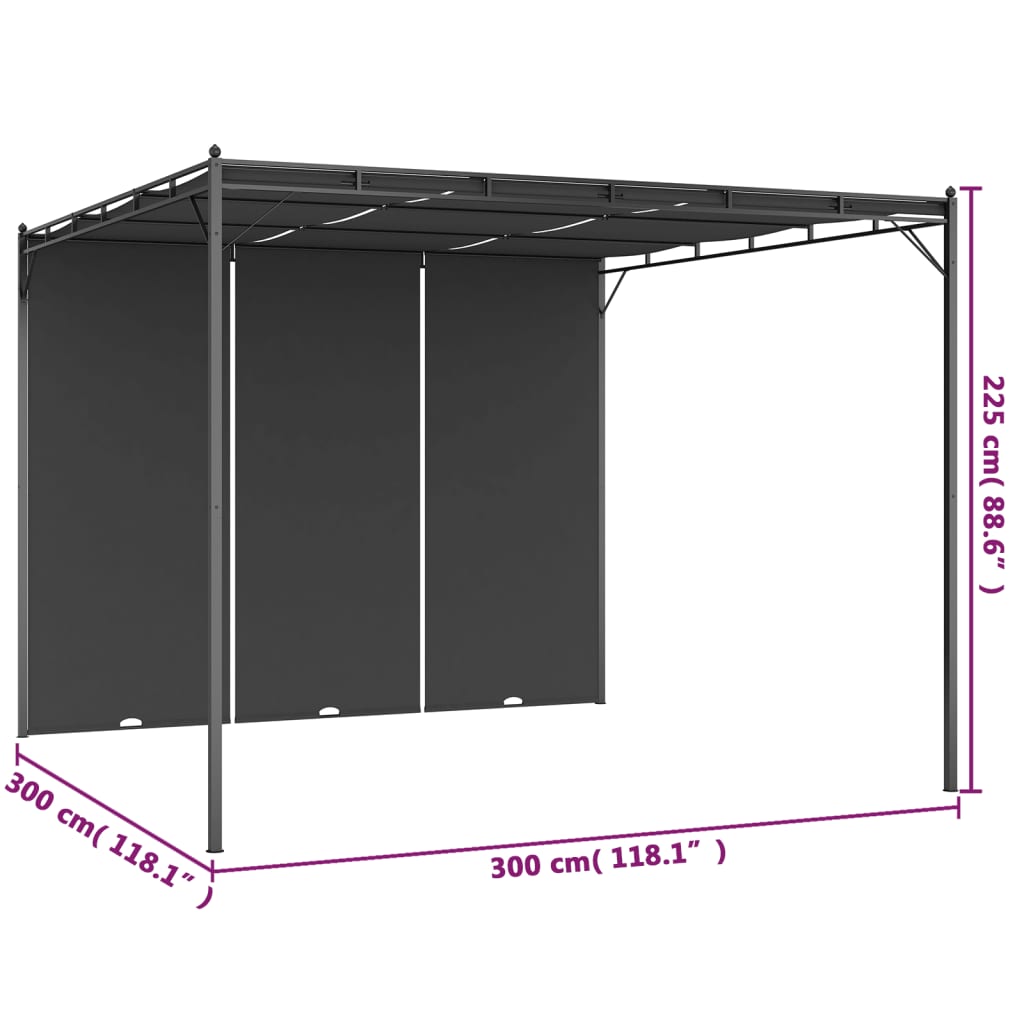Pavillon 4 x 3 x 2,3 m Grün Polyester und Stahl