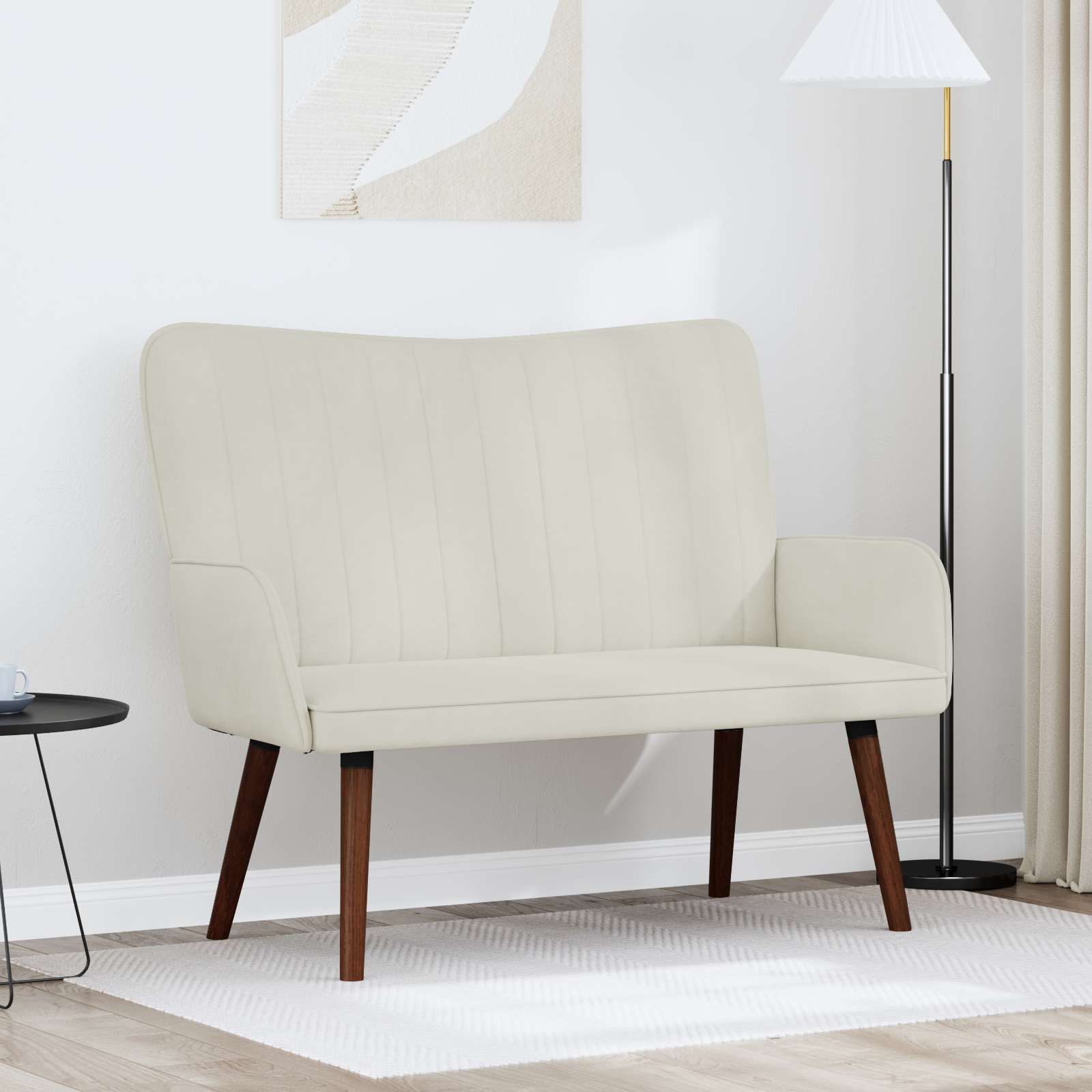 2-Sitzer Sofa Hellgrau 115 x 61 x 87 cm Samt (V)