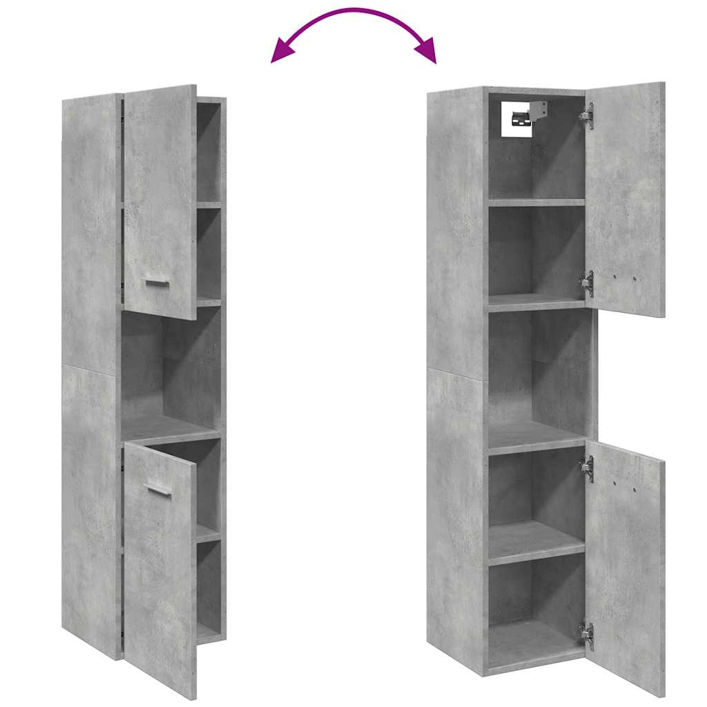 Badezimmerschrank Weiß 30x30x130 cm Holzwerkstoff